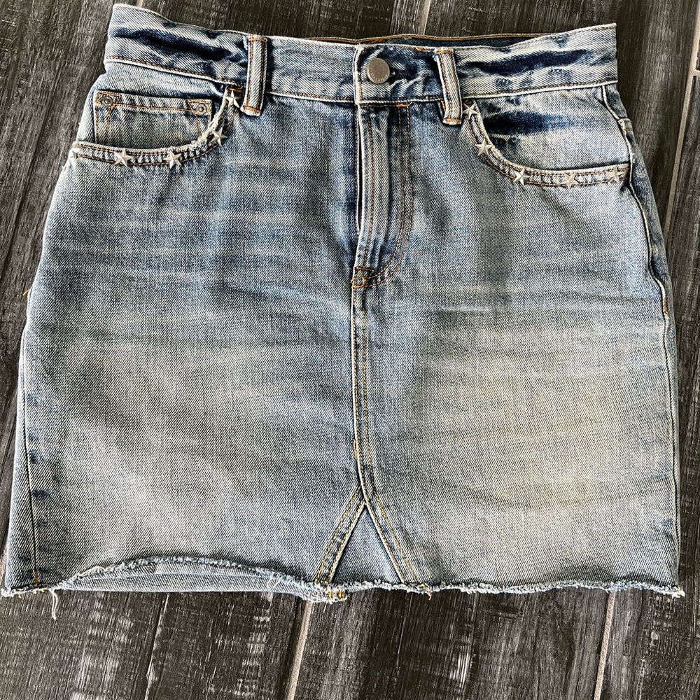 All Saints denim mini skirt